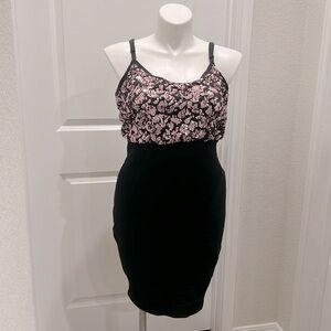 Bodycon Dress with Pink Sequins